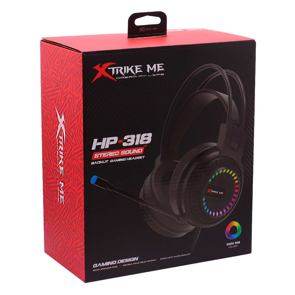 VINCHA AURICULAR GAMER XTRIKE ME HP-318 NEGRO RGB
