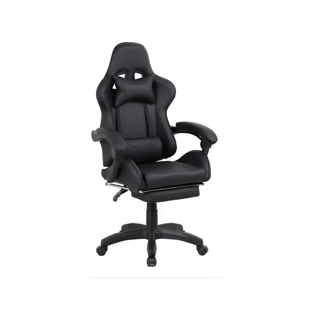 SILLA GAMER ERGONOMICA RECLINABLE CON POSAPIE NEGRO