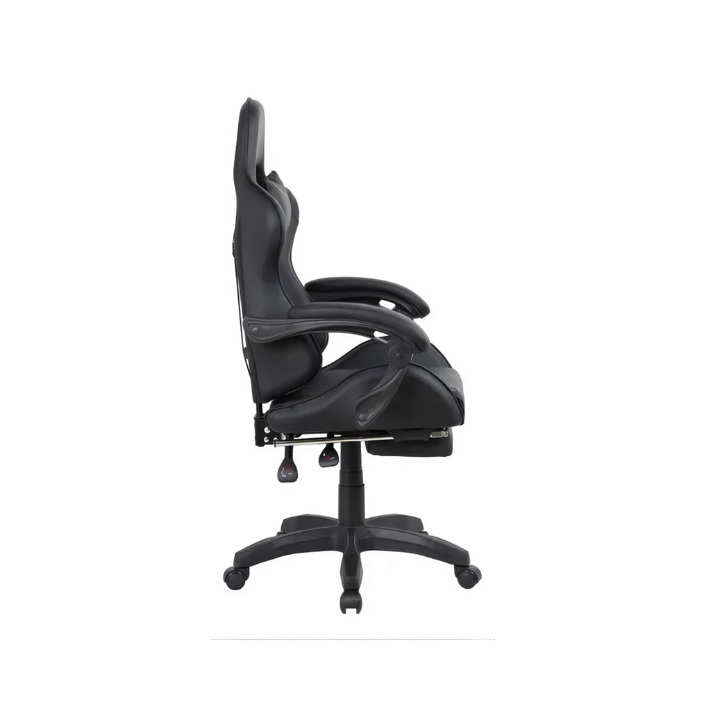 SILLA GAMER ERGONOMICA RECLINABLE CON POSAPIE NEGRO