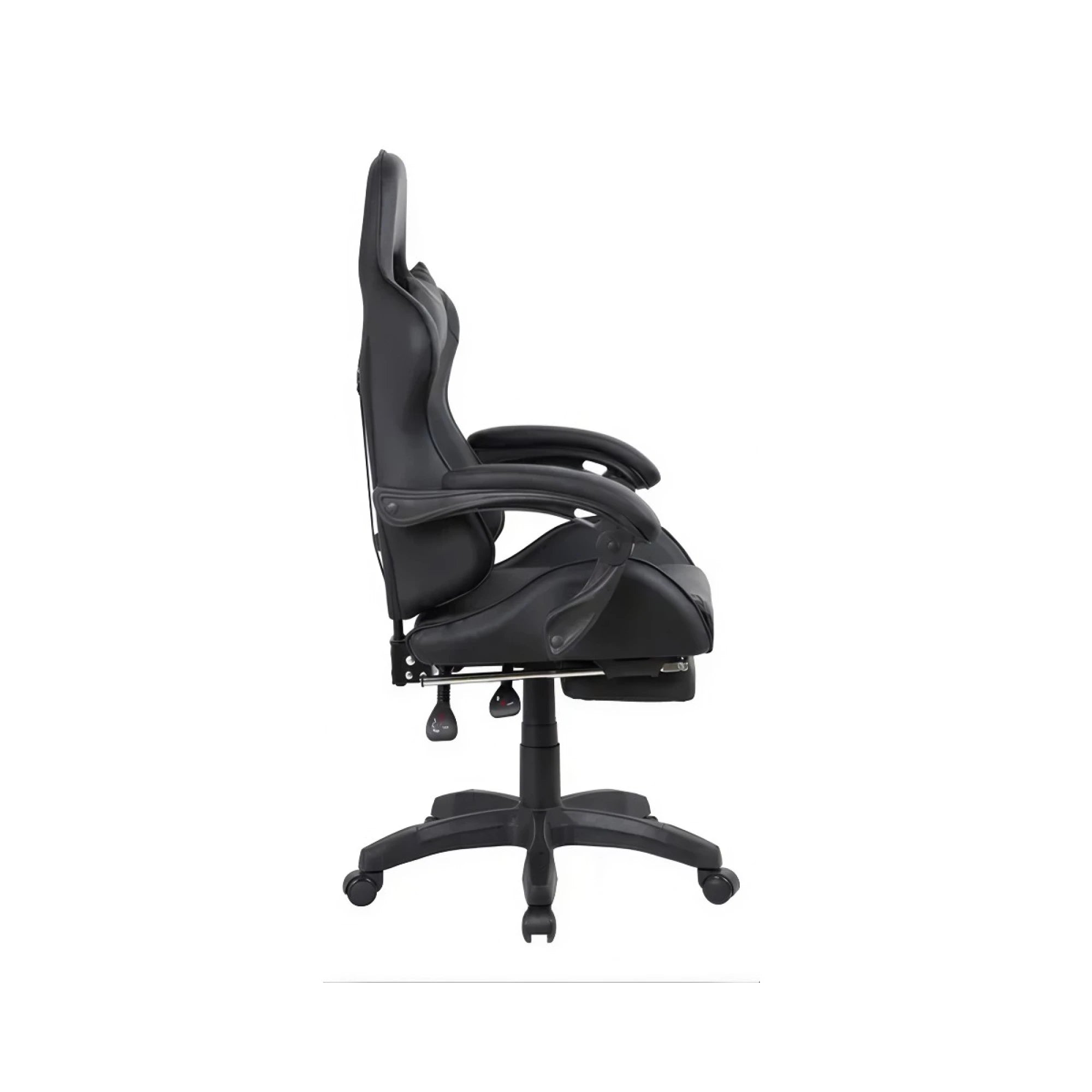 SILLA GAMER ERGONOMICA RECLINABLE CON POSAPIE NEGRO