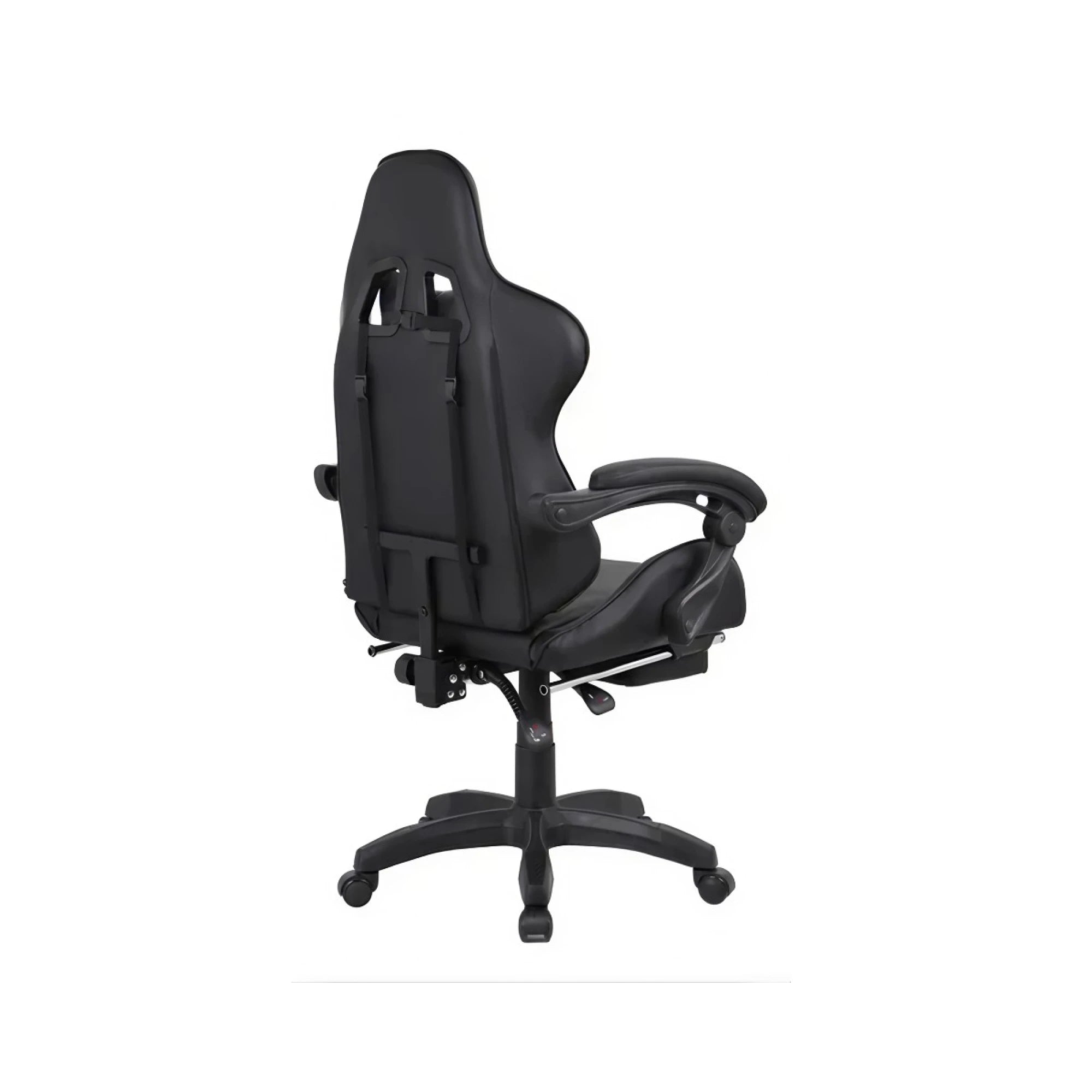 SILLA GAMER ERGONOMICA RECLINABLE CON POSAPIE NEGRO